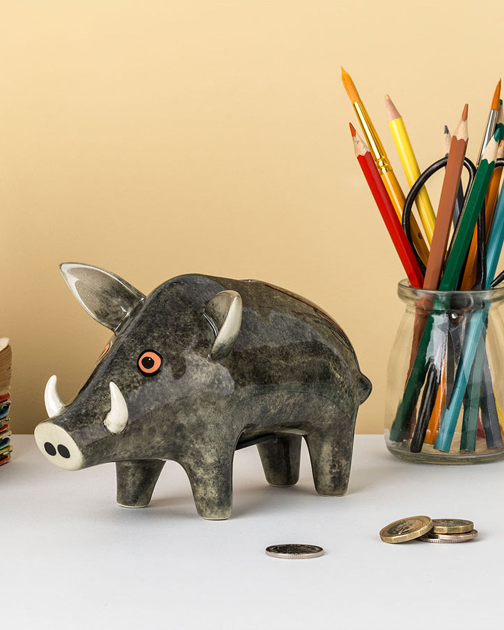 Handmade Ceramic Wild Boar Money Box