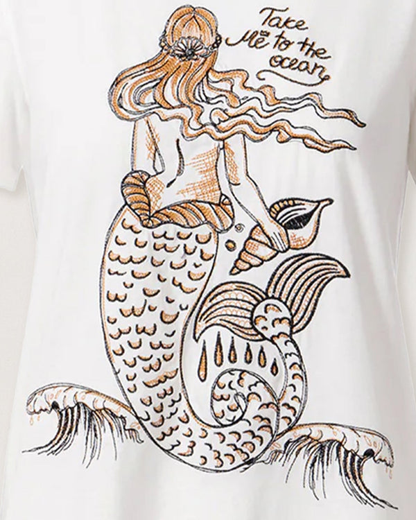 Willow Mermaid Embroidered T-Shirt