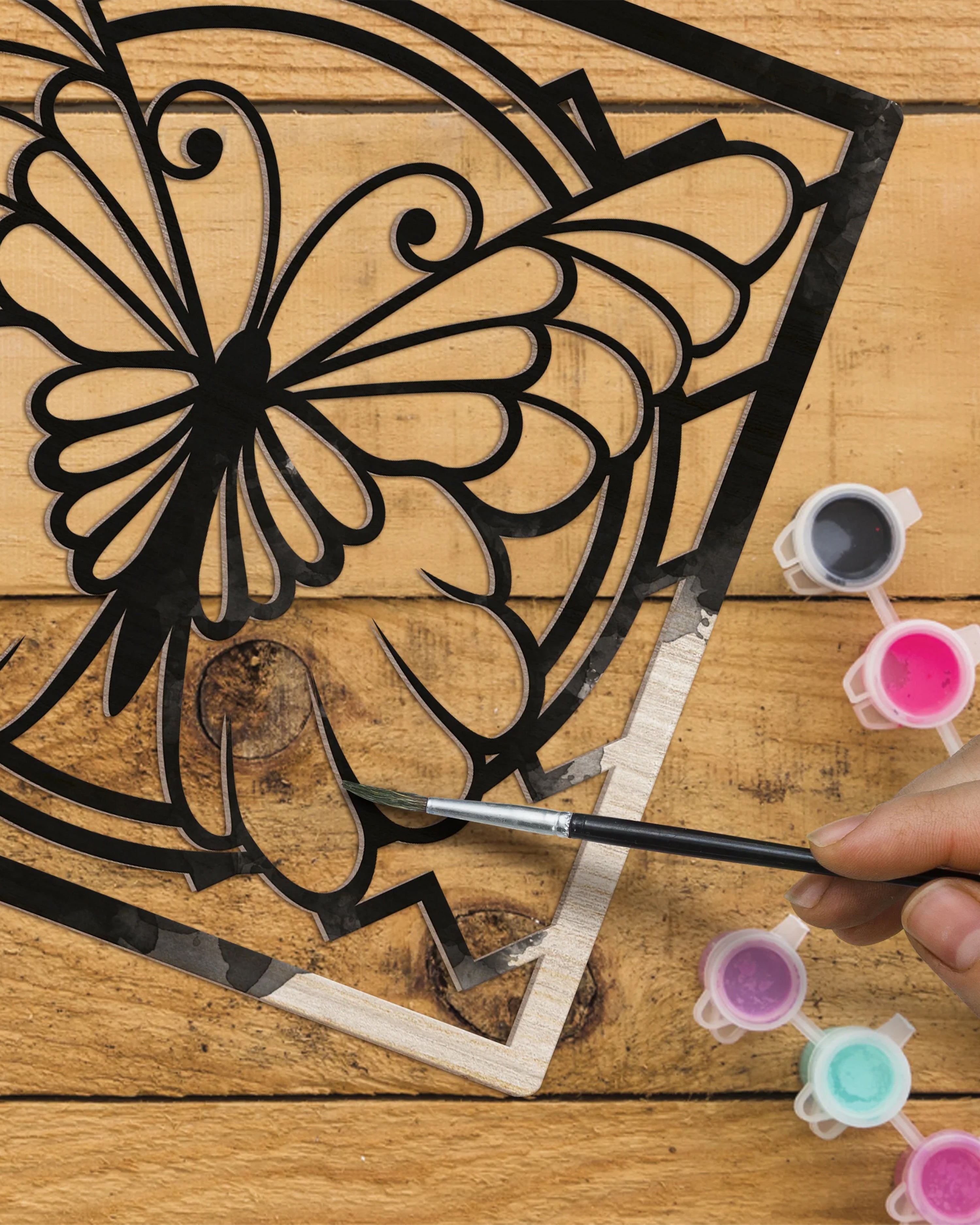 Wooden Butterfly Art Kit