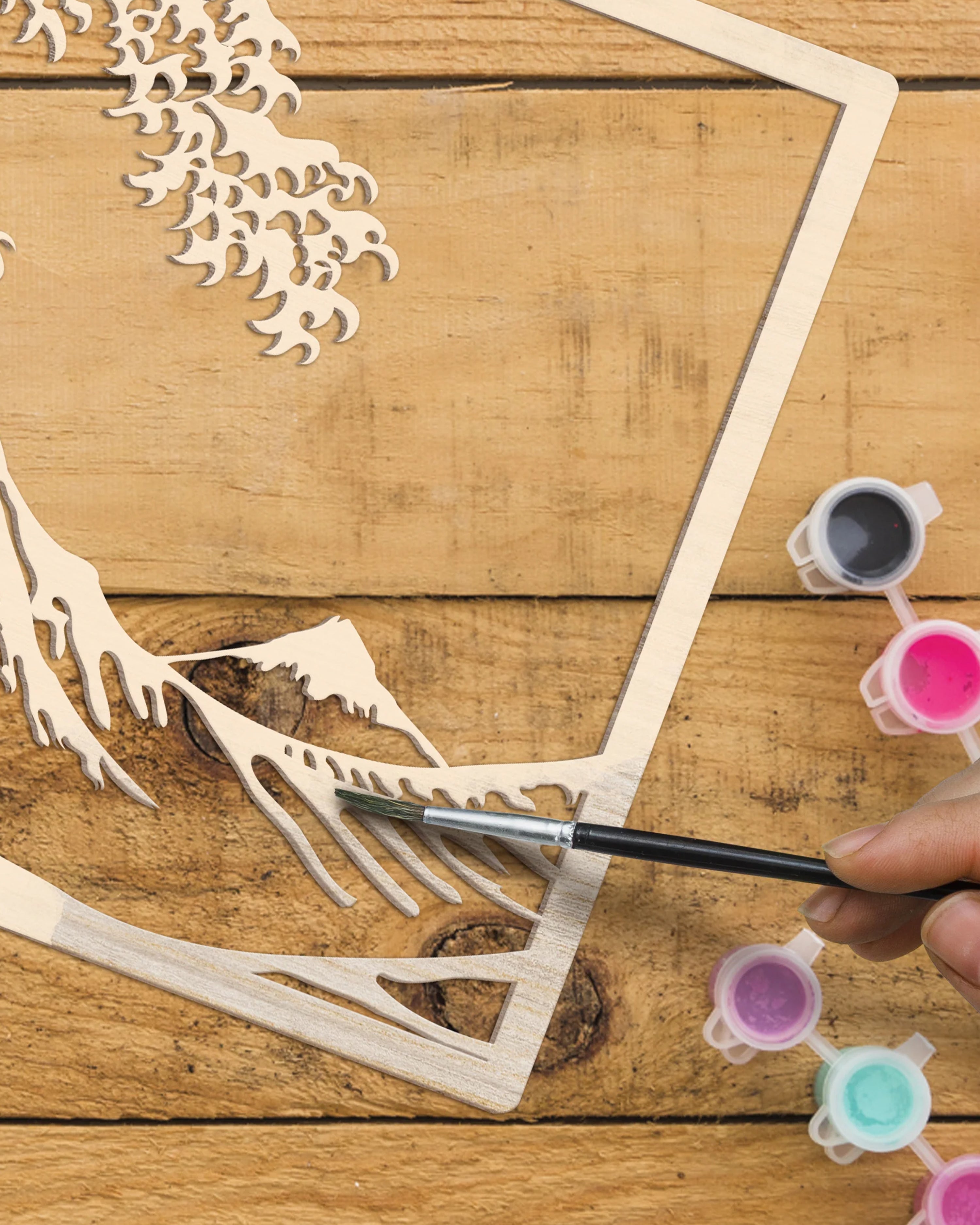Wooden Great Wave Art Kit