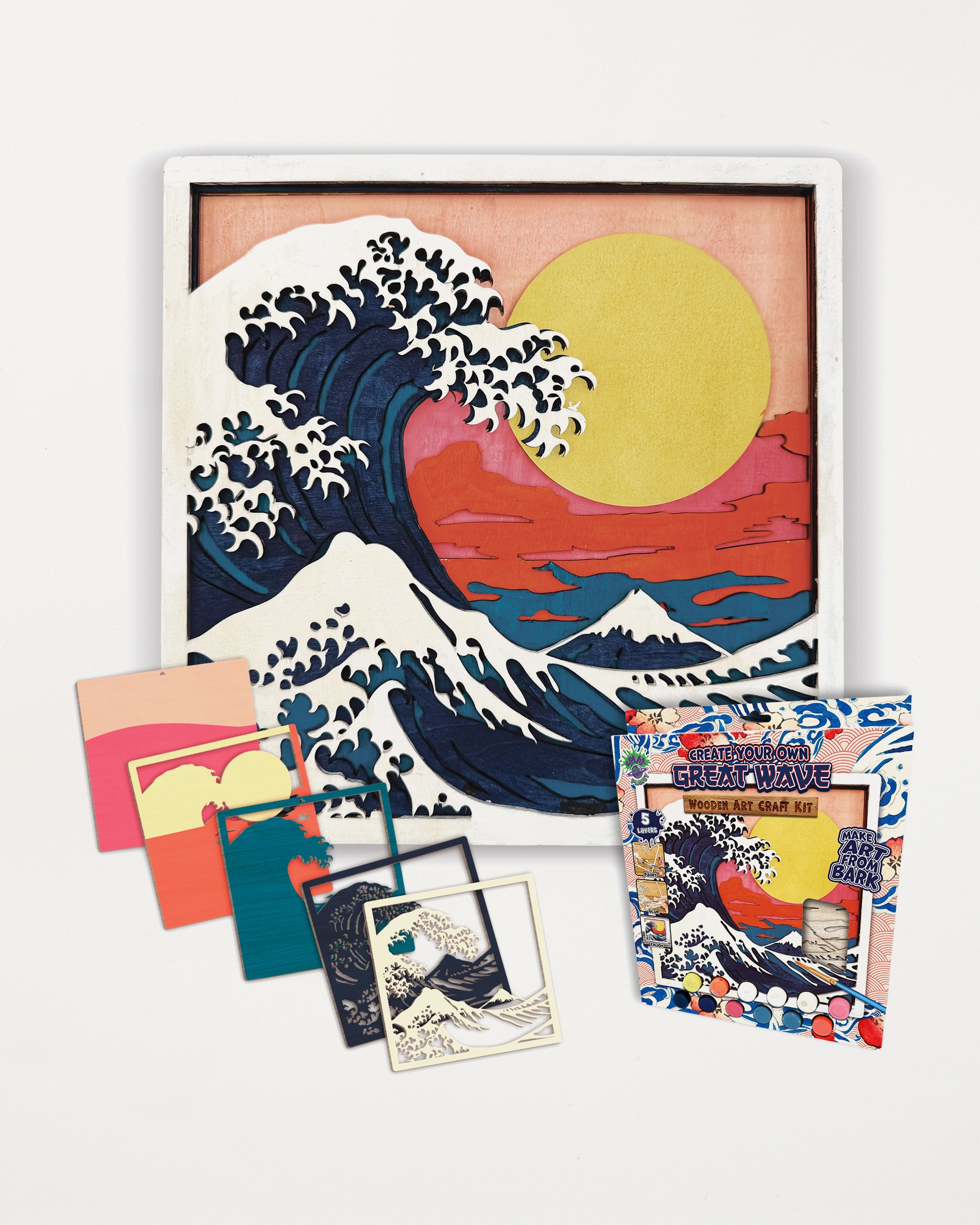 Wooden Great Wave Art Kit