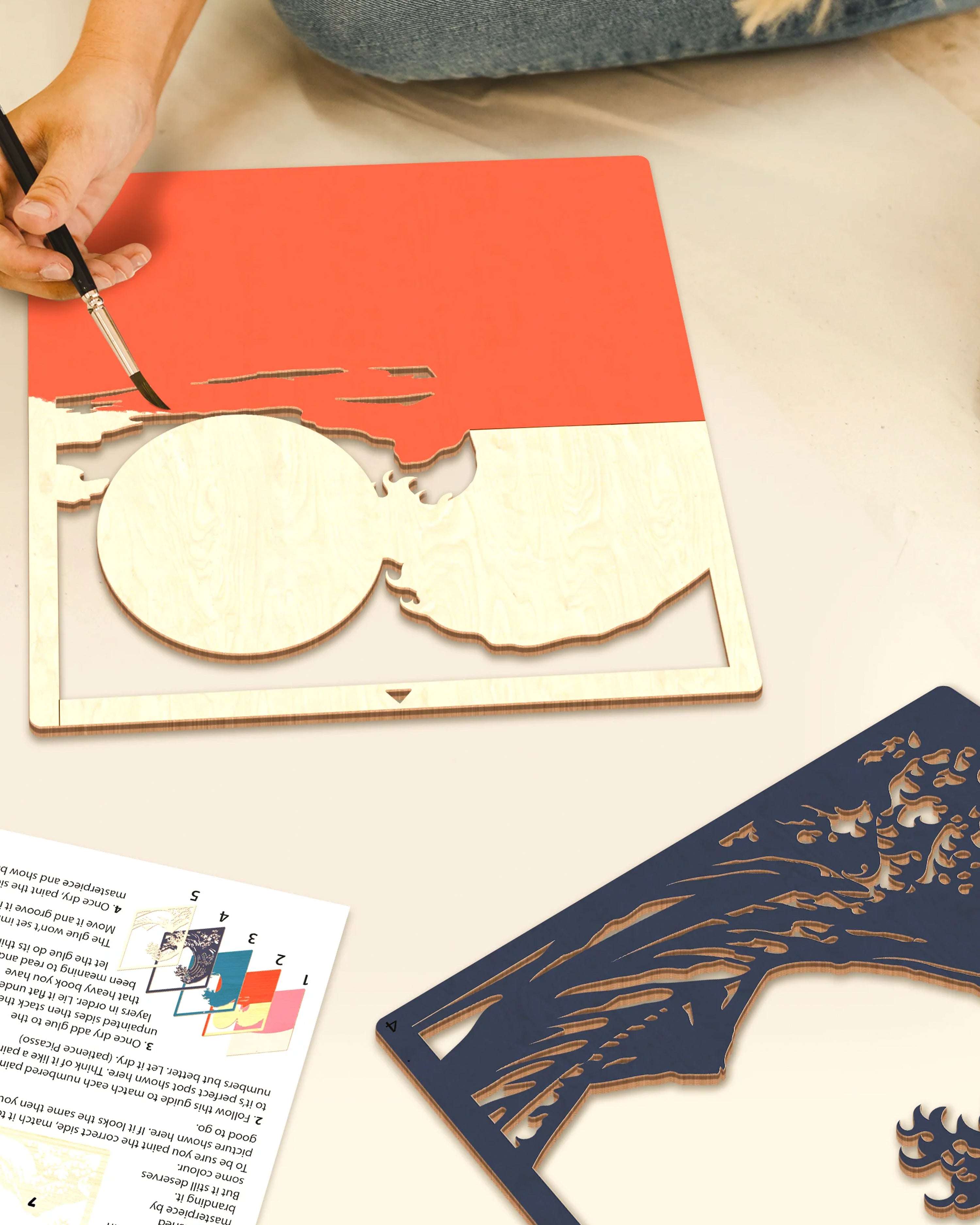 Wooden Great Wave Art Kit