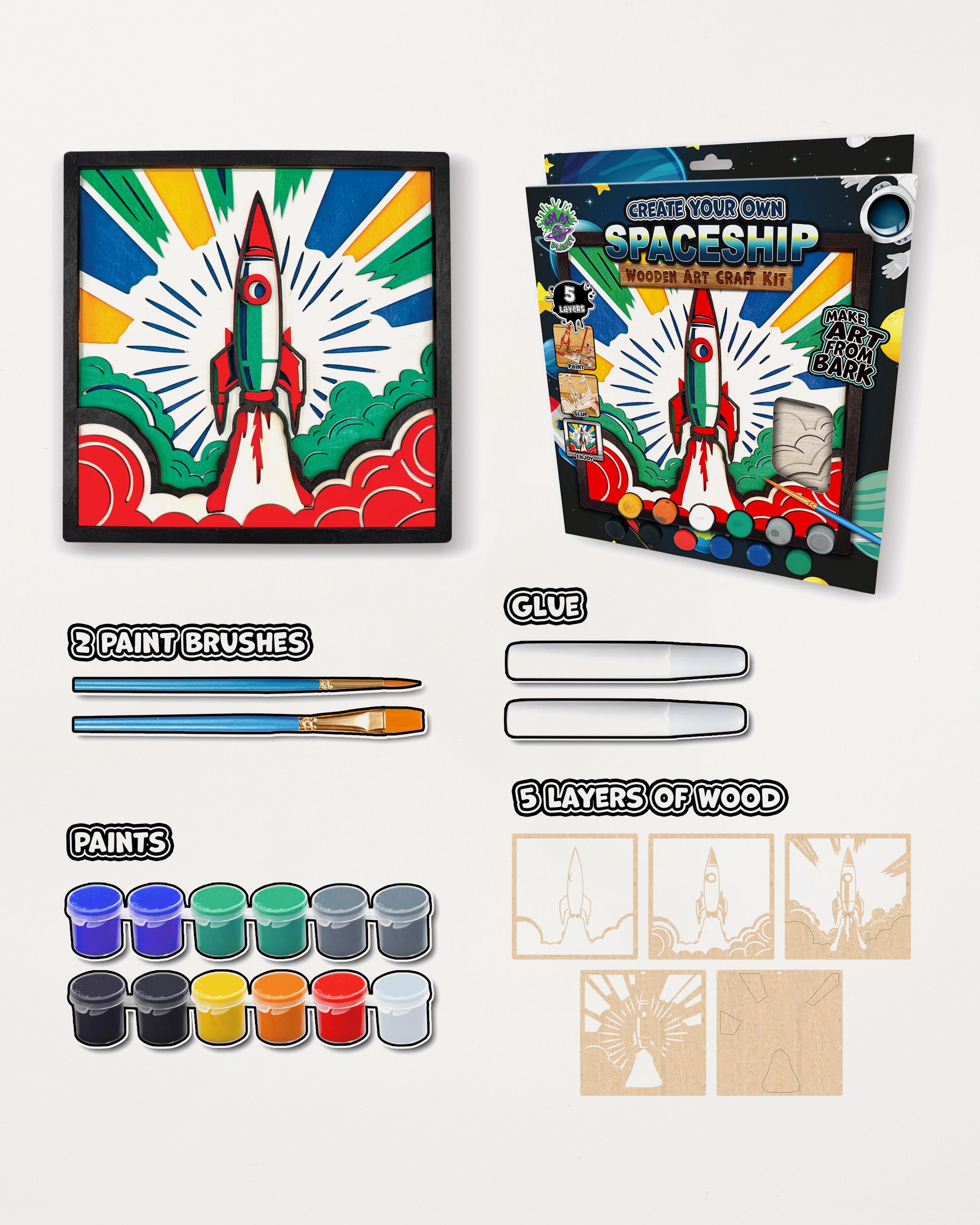 Wooden Spaceship Art Kit