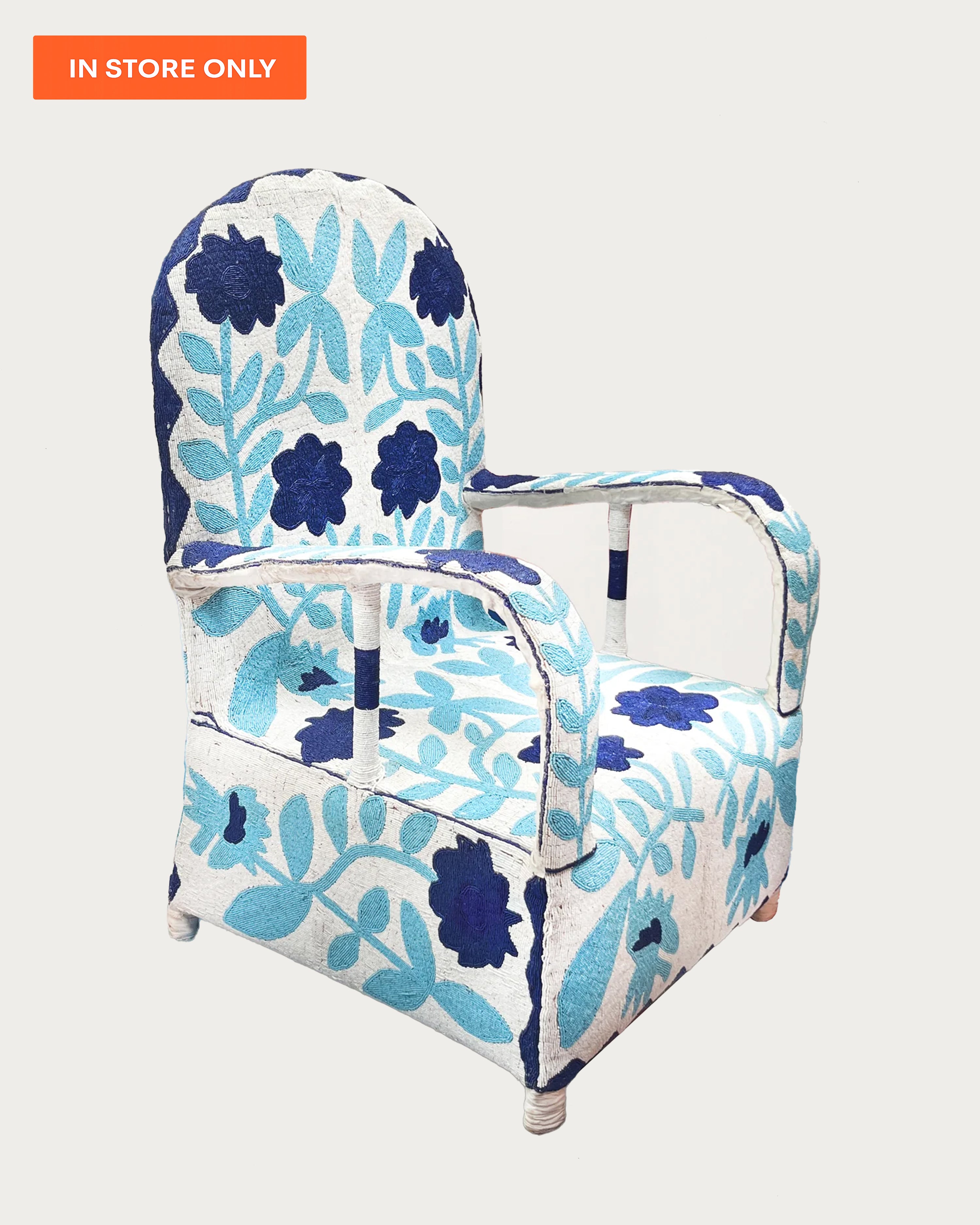 Yoruba Armchair Light & Dark Blue