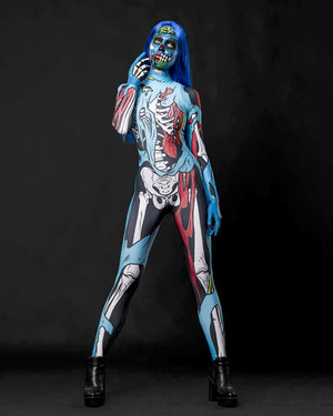 Zombie Skeleton Catsuit/Size S