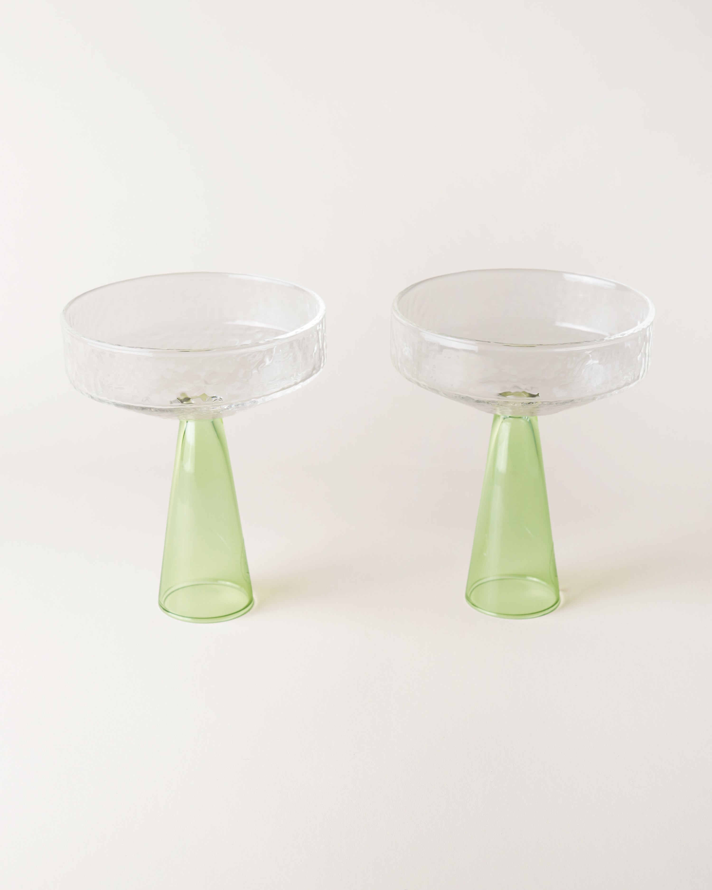 Coupe Claude Clear/Green Set of 2