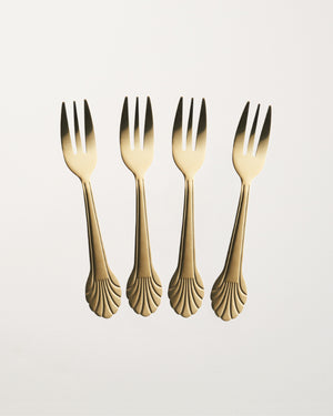 Set of 4 Stainless Steel Forks/Gold