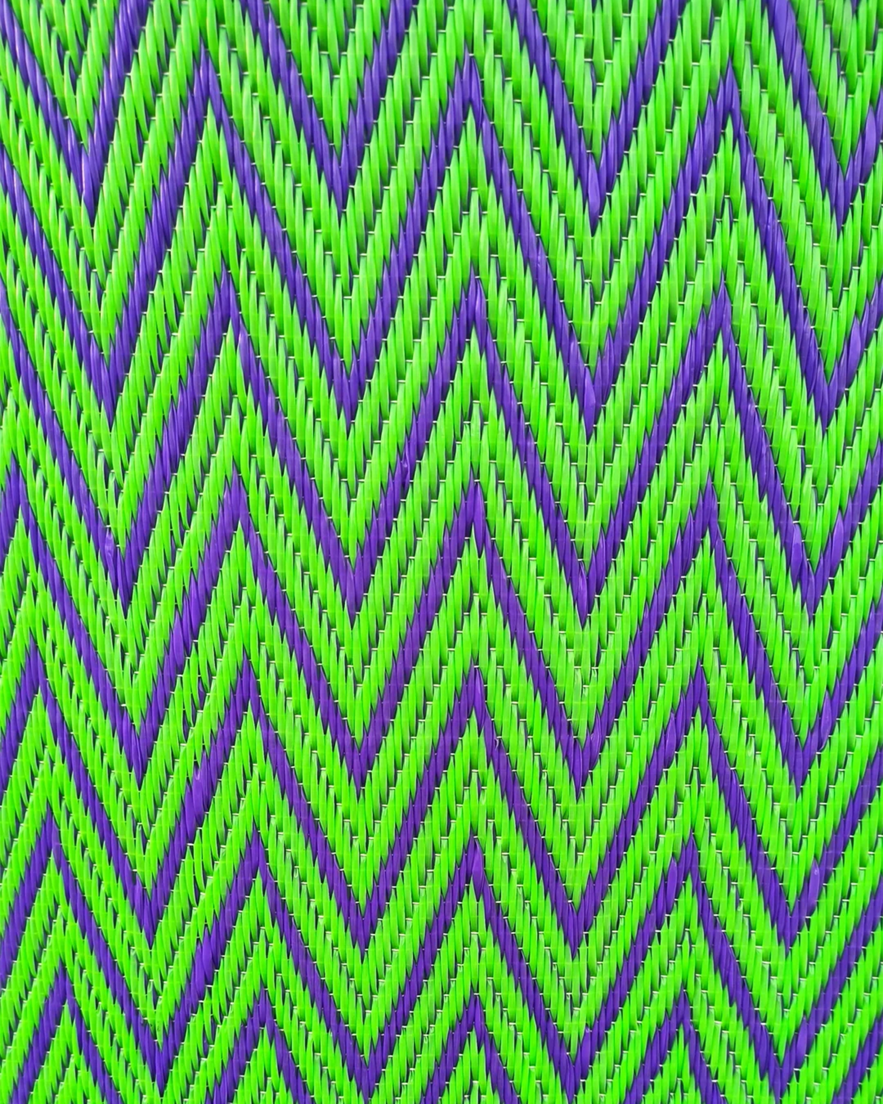 Green & Purple Chevron Rug