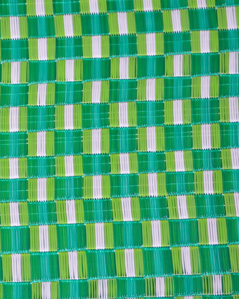 Green & White Checkered Rug