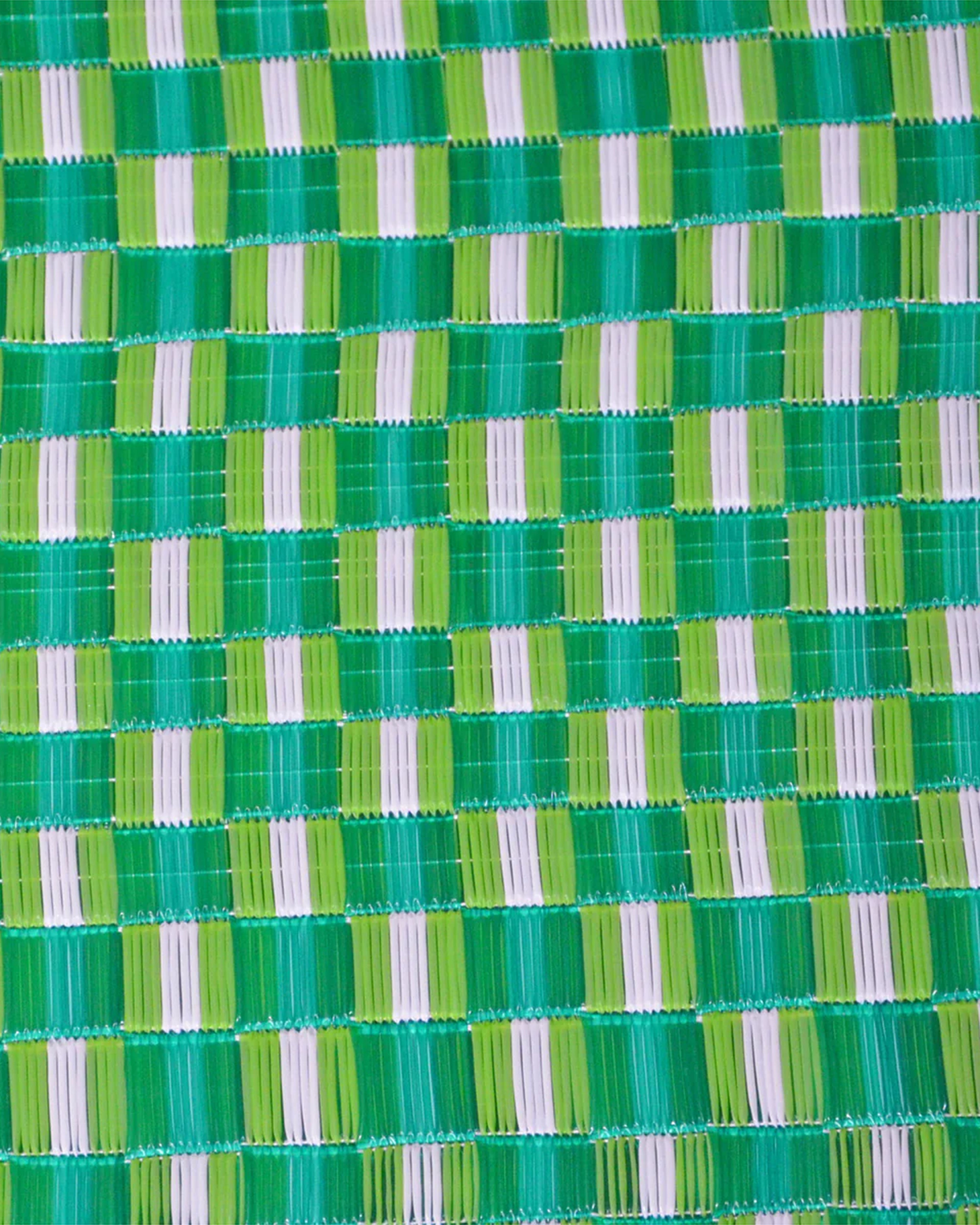 Green & White Checkered Rug