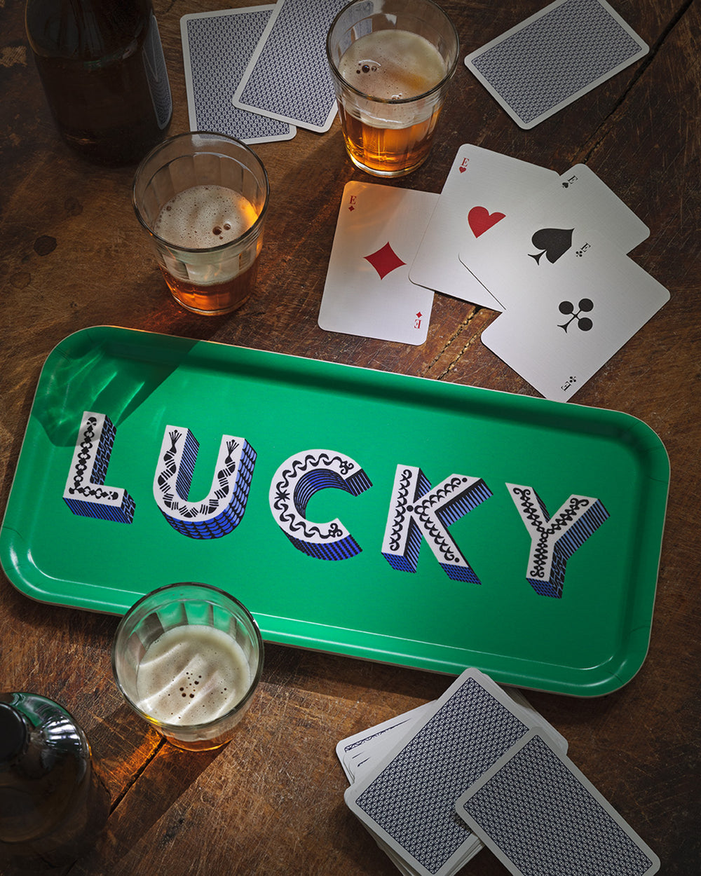 Lucky/Green Tray 32x15cm