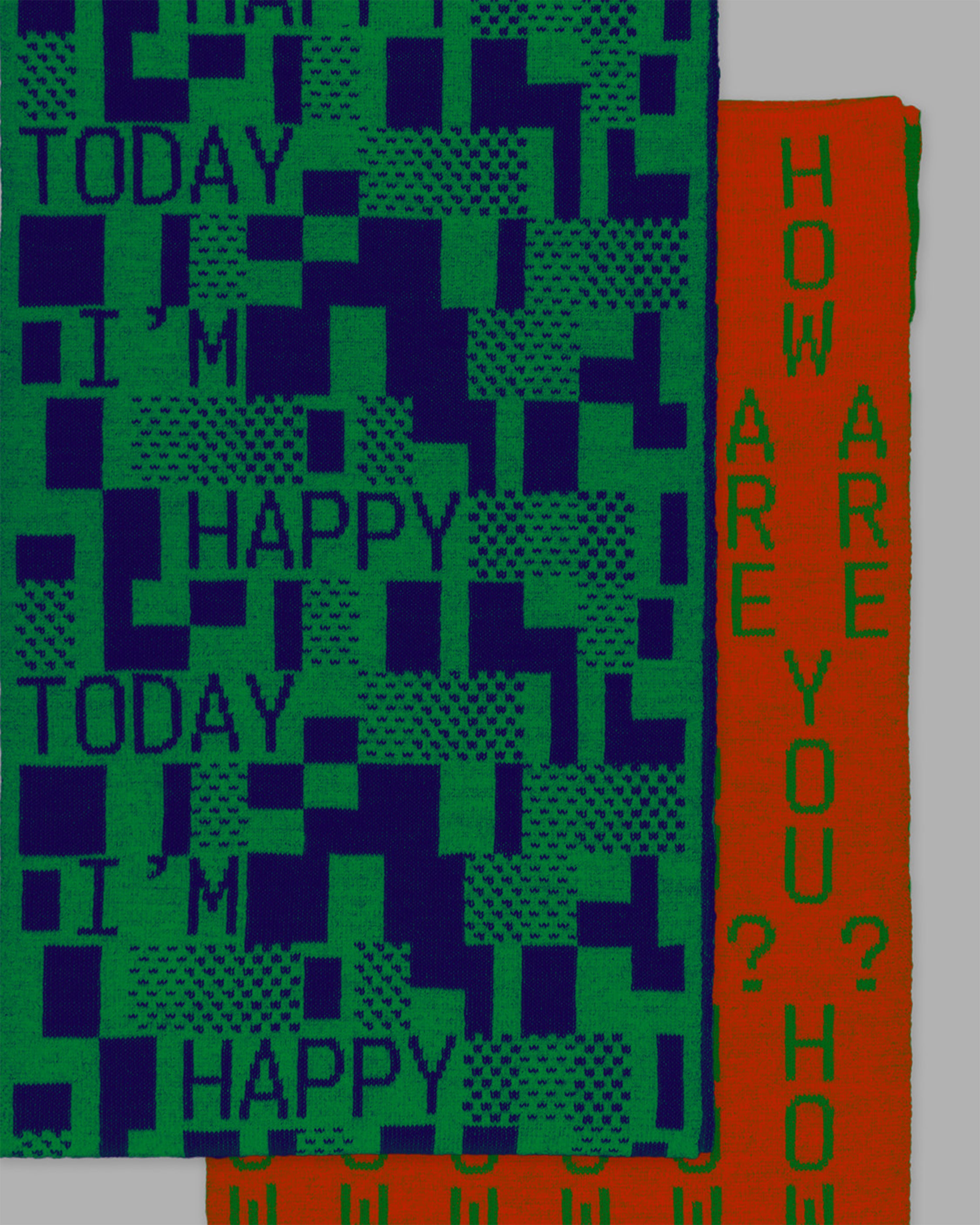 Today I'm Happy Green & Blue Scarf
