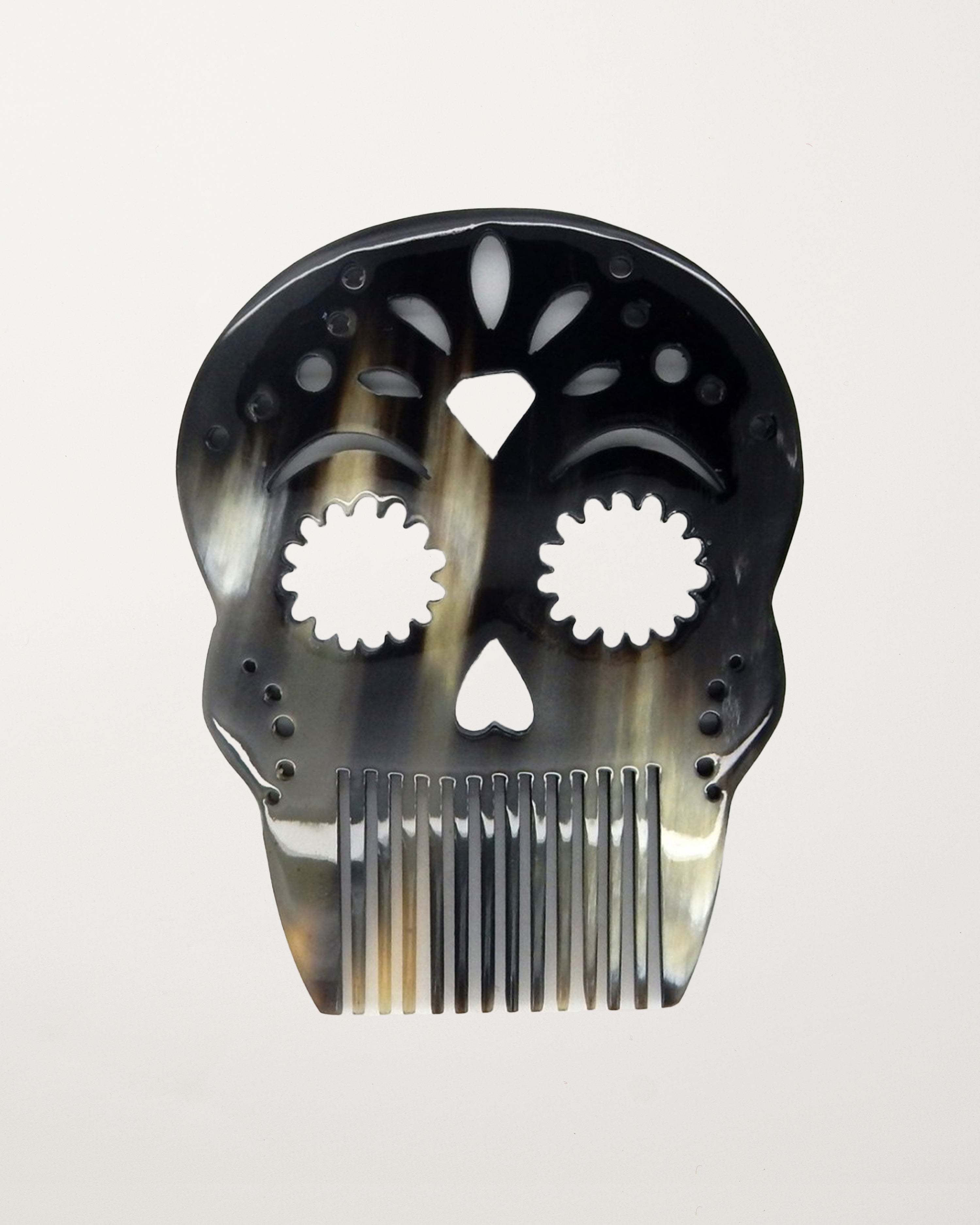 Mustache Comb/Skull Dark