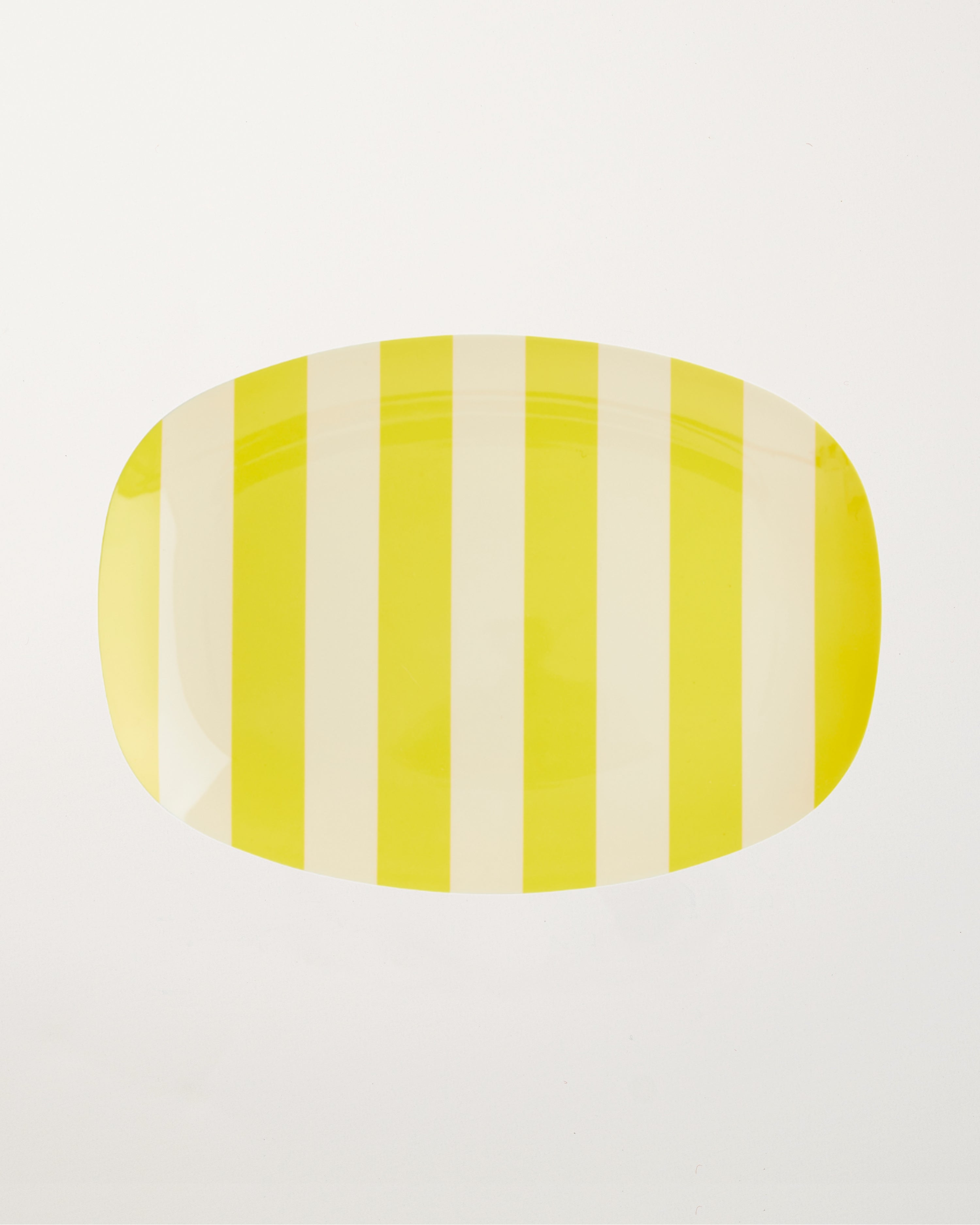 Melamine Rectangular Plate/Yellow Stripes