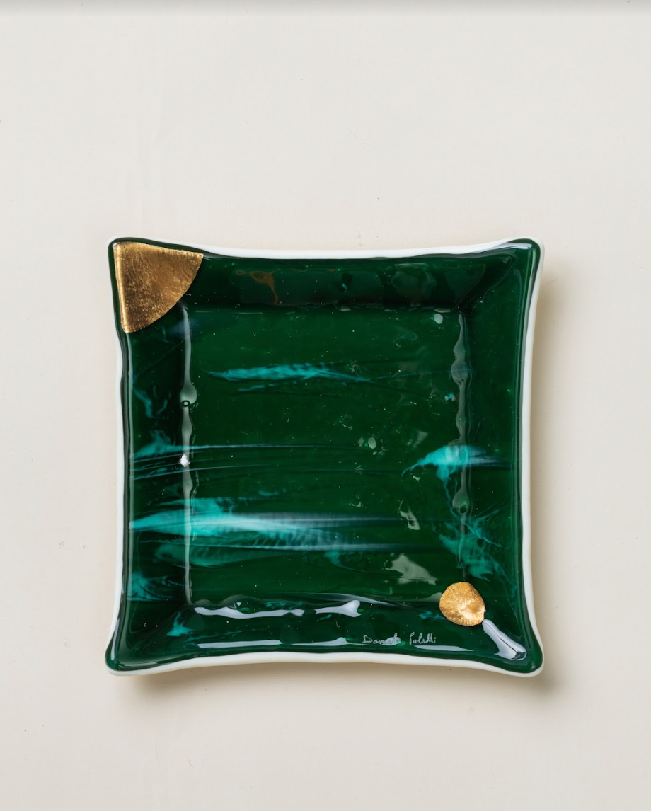 Dark Green Square Plate
