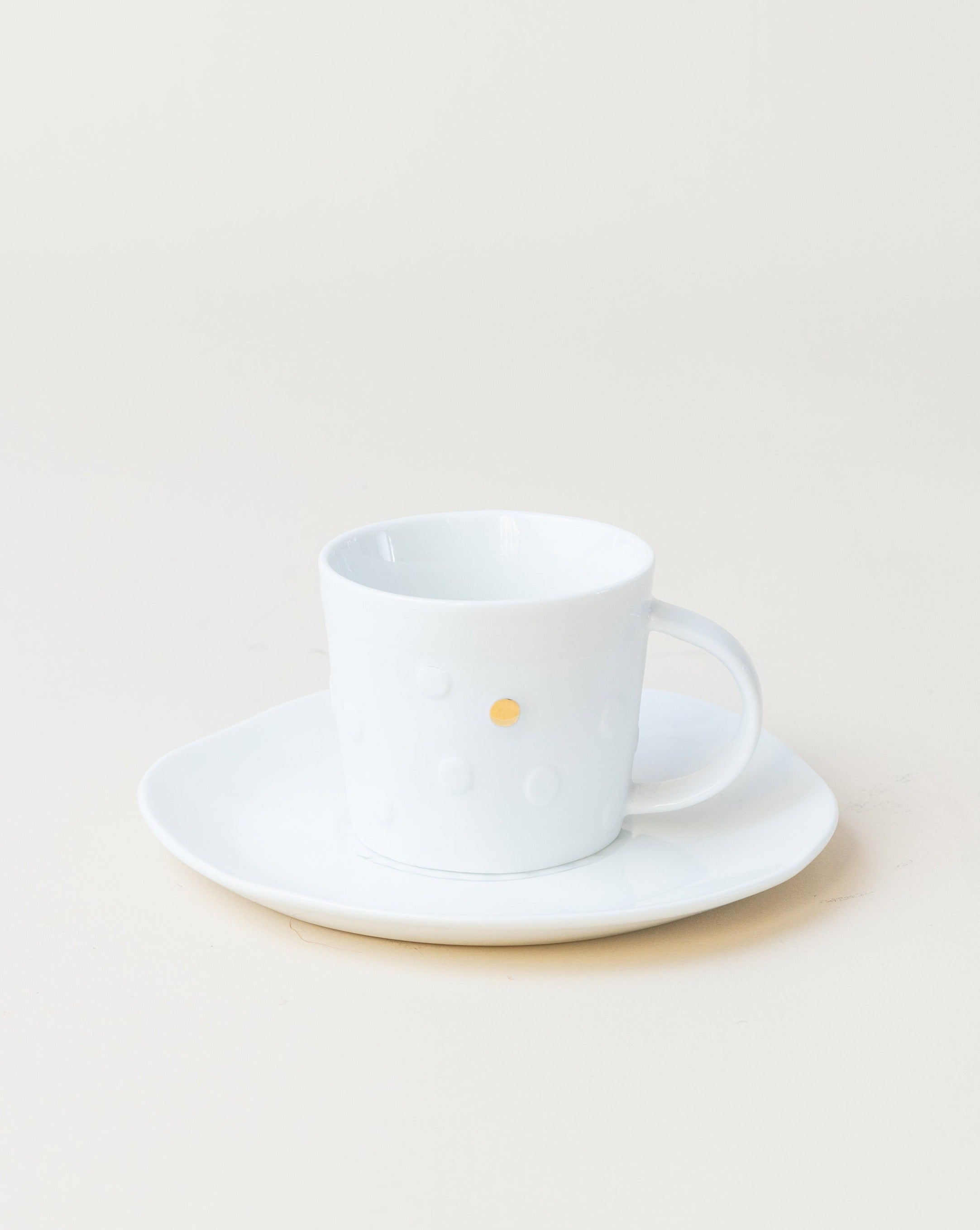 Mug & Saucer/Gold Dots