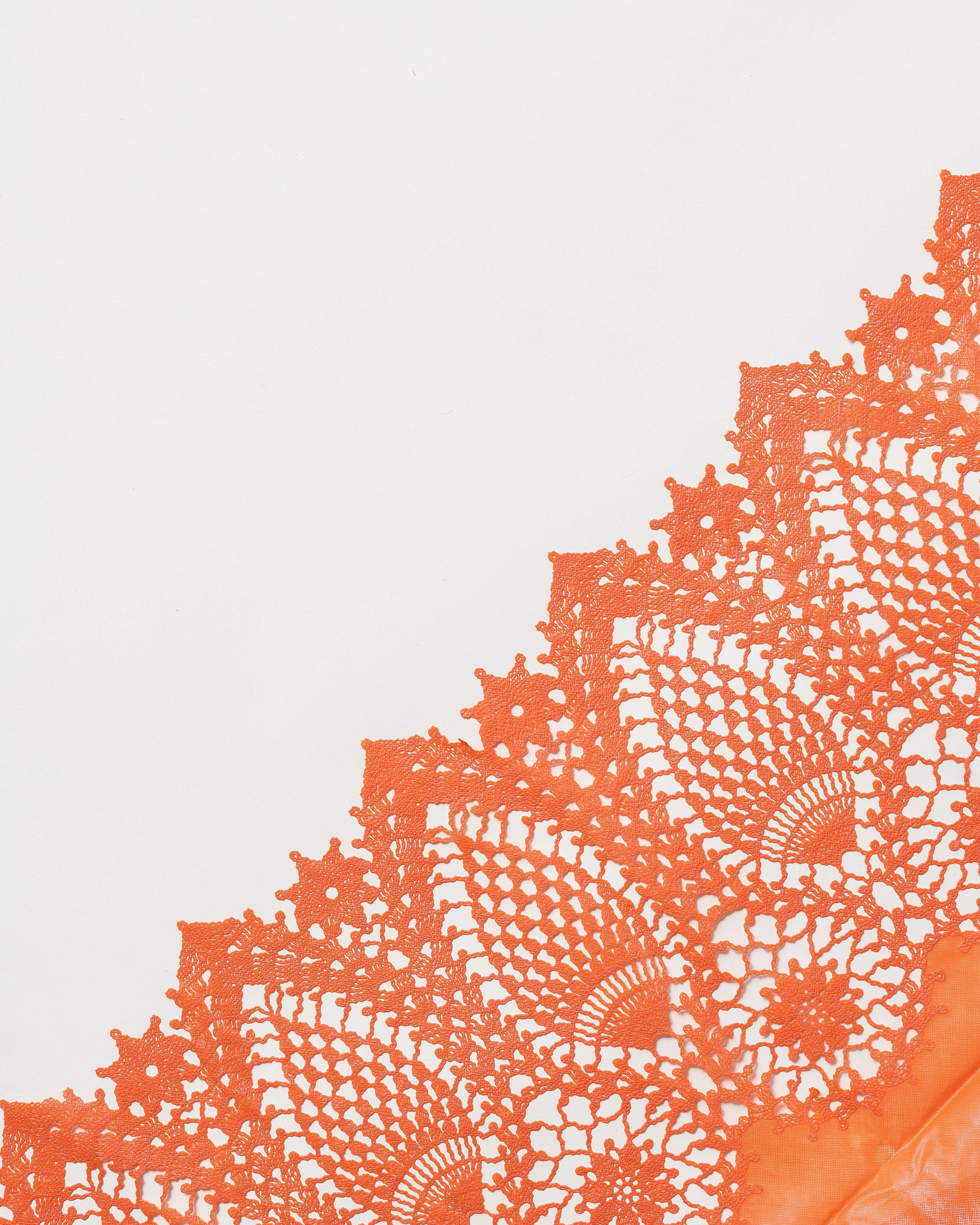 Orange Vinyl Lace Tablecloth