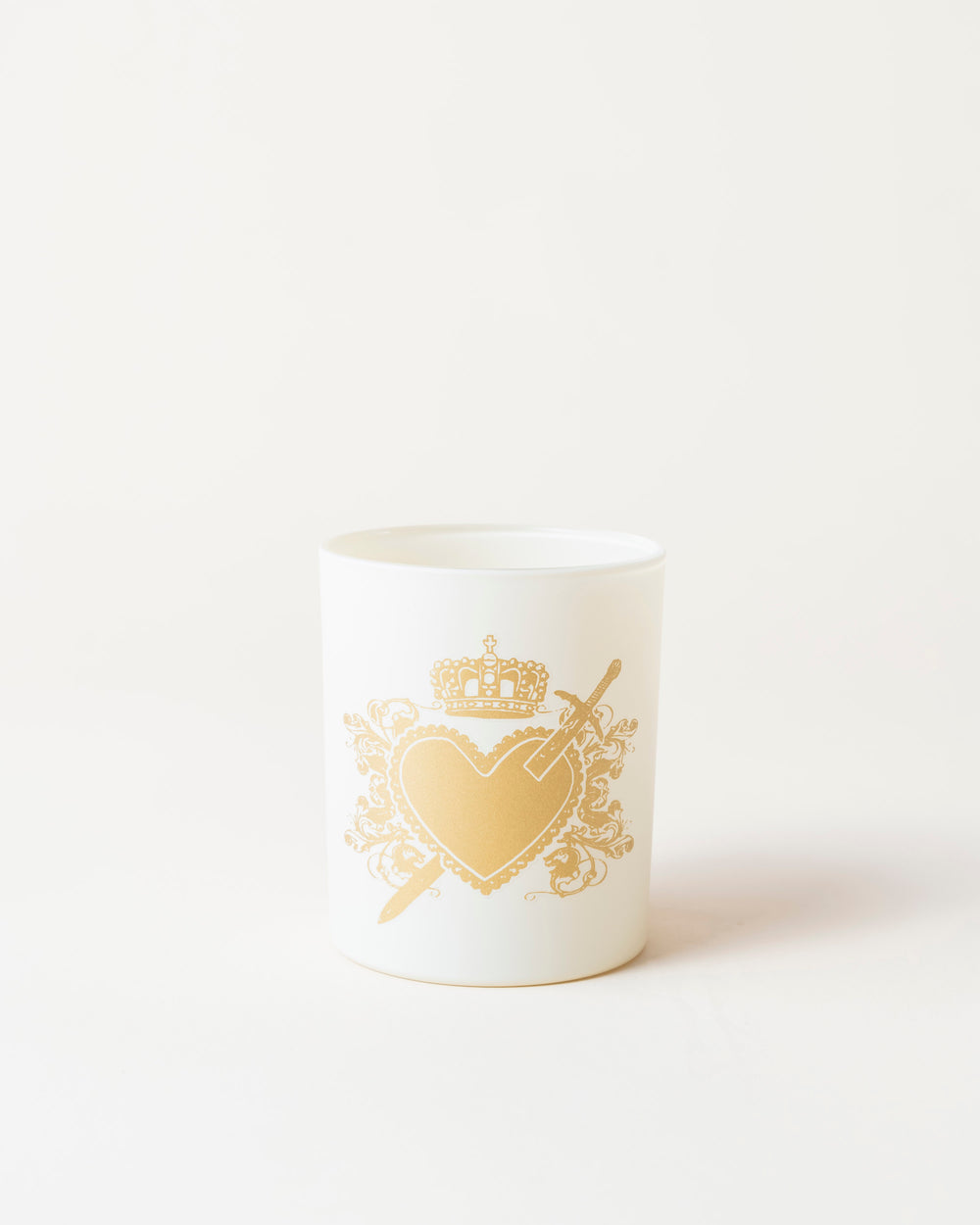Gold Tattooed Glass Candle Holder
