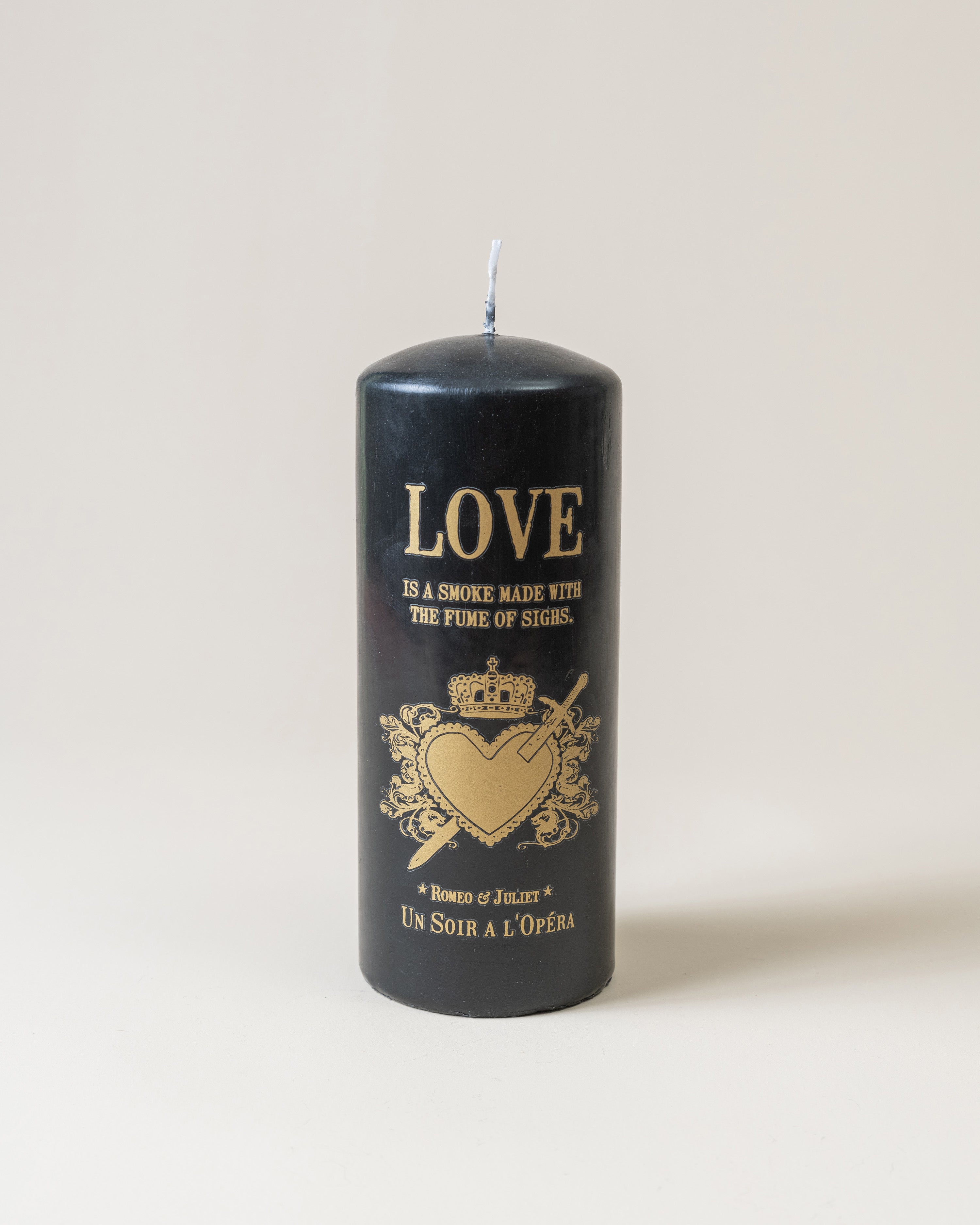 Romeo & Juliet Black Pillar Candle