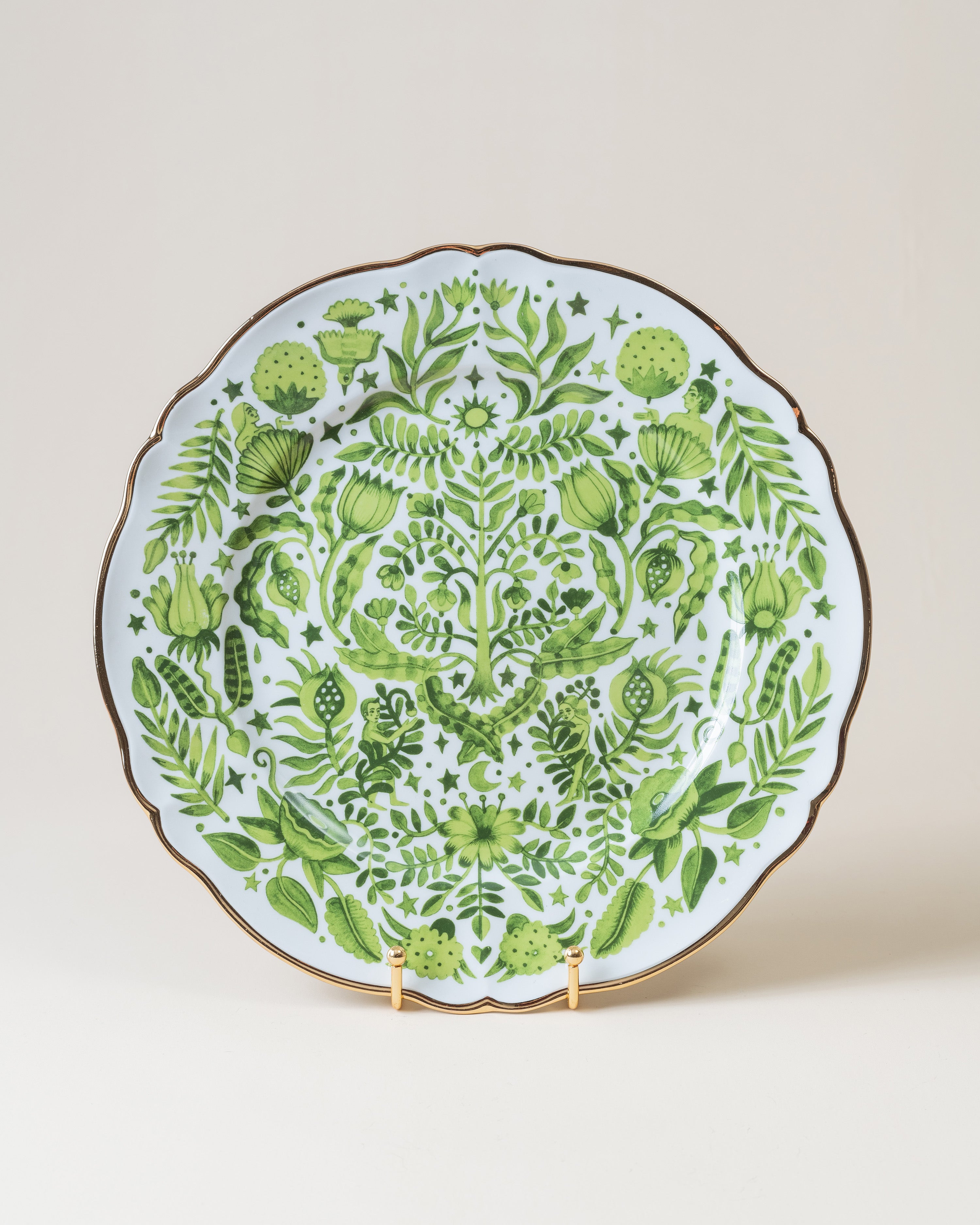 Round Platter/Green Florals D32.5cm