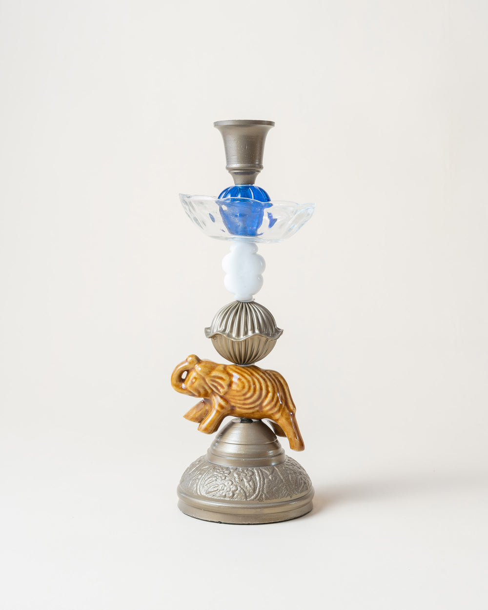 Ceramic Candlestick Blue Moon