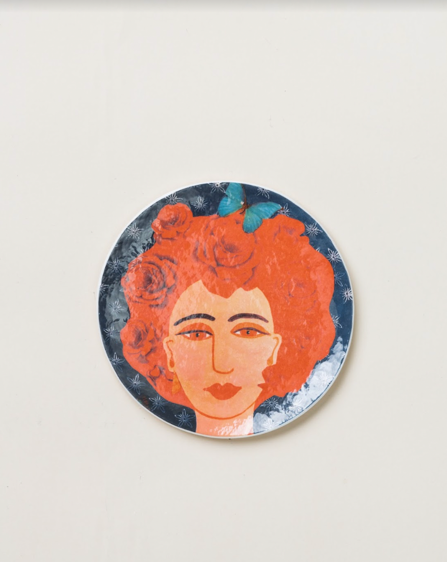 Woman Plate Red Hair