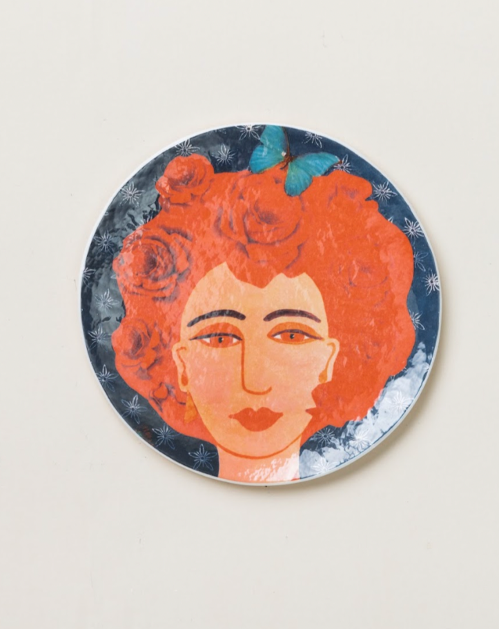 Woman Plate Red Hair